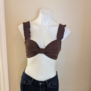 Anthropologie Charlie Holiday dark brown crop top size 4